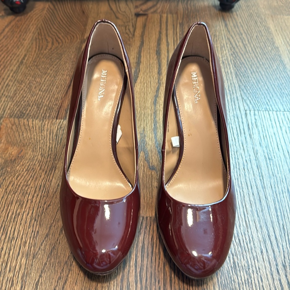 Merona Burgundy Heels Size 8